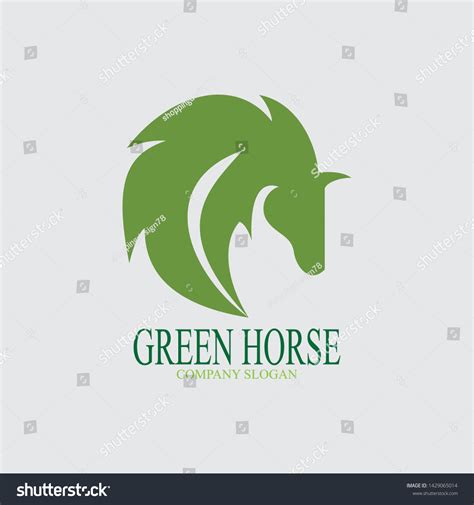 Head Green Horse Logo Design Stock Vector Royalty Free 1429065014