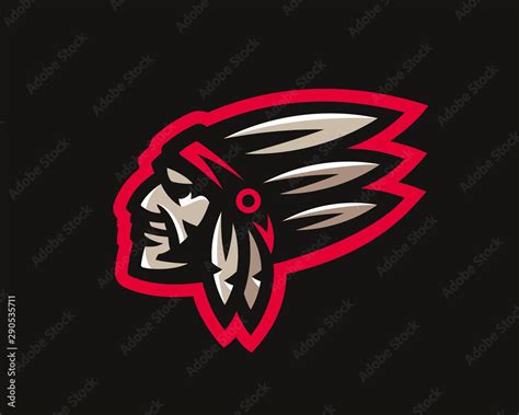 American Indian modern logo. Indian emblem design template for a sport ...