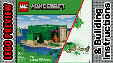 Preview 21254 Lego Minecraft The Turtle Beach House And Building Instructions Lego 2024 Youtube