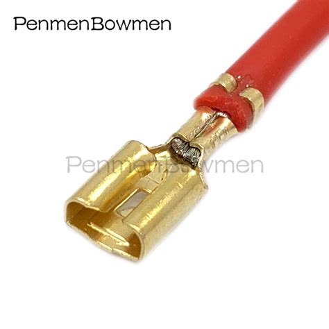 Auto Speaker 4 8mm Brass Female Crimp Terminal Wire Pin Copper Electrical Connector Terminals