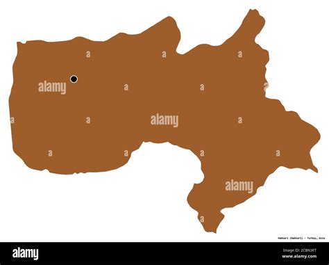 Shape Of Hakkari Province Of Turkey With Its Capital Isolated On