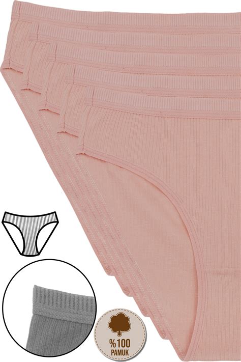 Humaone li Kadın Ten Renkli Fitilli Bel Ribana Bikini Külot Bk d