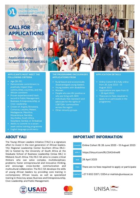 Yali Southern Africa Regional Leadership Program Online Cohort 18 For