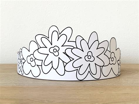 Flowers Paper Crown Printable Coloring Craft Made By Teachers