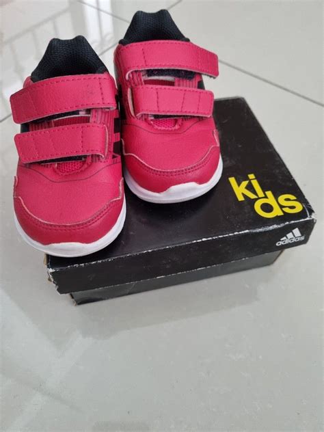 Adidas red kids running shoes, Babies & Kids, Babies & Kids Fashion on ...