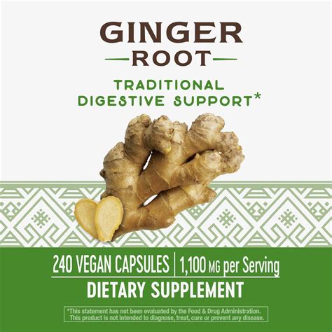 Natures Way Ginger Root 1100 Mg 240 Vegan Capsules For Digestive Health