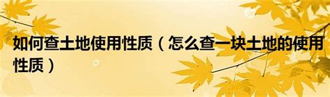 如何查土地使用性质（怎么查一块土地的使用性质）环球知识网