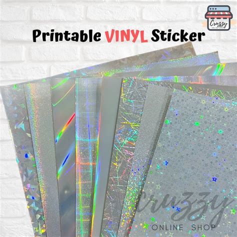 5 10 20 Sheets A4 Printable Holographic Vinyl Sticker Waterproof