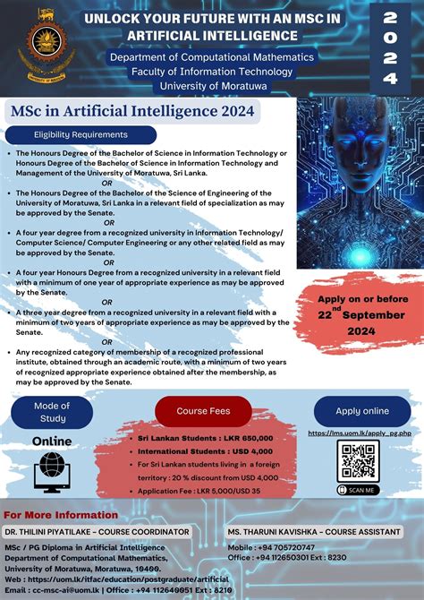 Master Of Science Postgraduate Diploma In Artificial Intelligence University Of Moratuwa