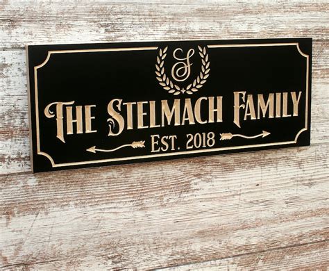 Custom Engraved Family Name Wood Sign Personalized Wooden | Etsy