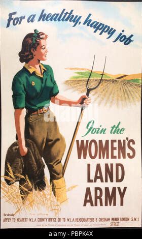 Second World War Women S Land Army Recruitment Poster Stock Photo Alamy