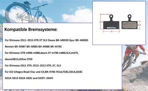 Mexital Paar Scheibenbremsbel Ge Fahrrad Bremse F R Shimano Deore