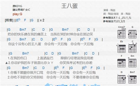 王八蛋吉他谱 陶喆 G调吉他弹唱谱 琴谱网