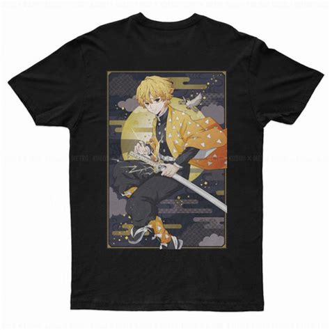 Jual Tshirt Kaos Zenitsu Agatsuma Classic Square Anime Manga Demon