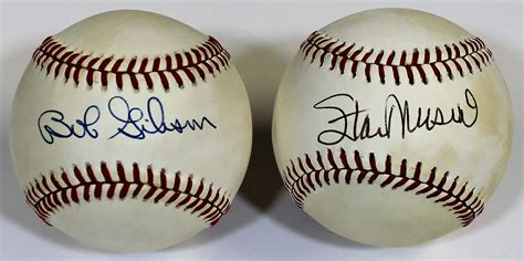 Lot Detail Bob Gibson And Stan Musial Signed Baseballs Jsa