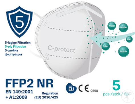 Masque De Protection FFP2 Emballés Individuellement Boîte 10 Pièces