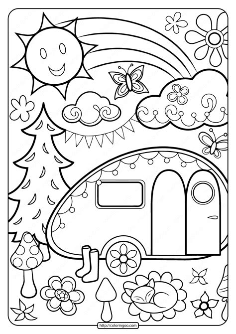 Barbie Camper Coloring Page Coloring Pages