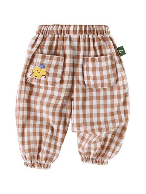 Amila Childrens Pants Baby Plaid Casual Pants Thin Spring And Autumn