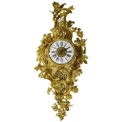 Fine French Th Century Louis Xv Style Gilt Bronze Cartel Clock