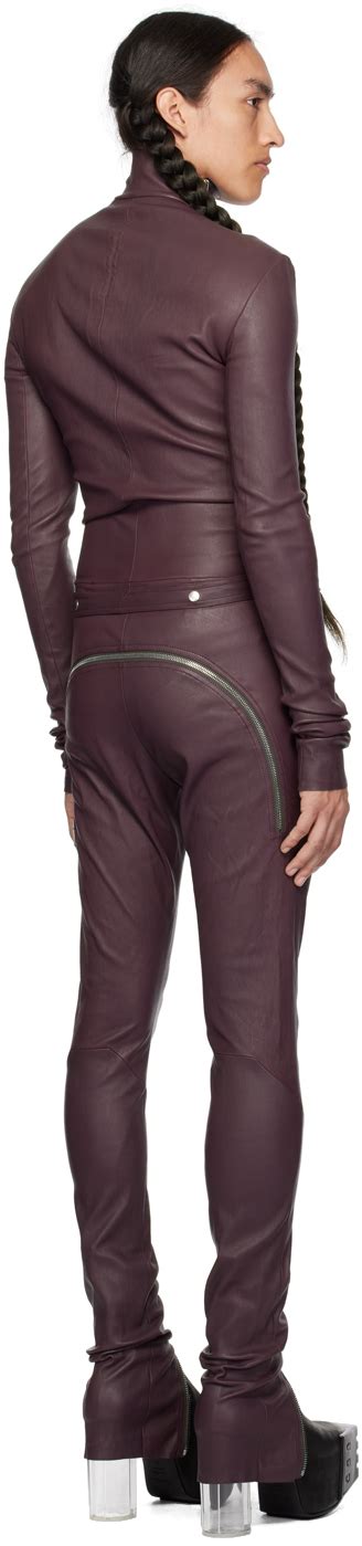 Rick Owens Purple Gary Leather Jumpsuit Rick Owens