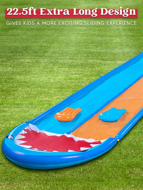 Syncfun 22 5ft Shark Double Water Slide Heavy Duty Lawn Water Slide