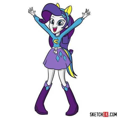 How To Draw Rarity From Equestria Girls Step By Step Sketchok