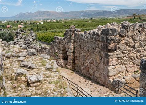 Ancient Greek Historic Site Of Tiryns In Peloponnese Greece Stock Photo