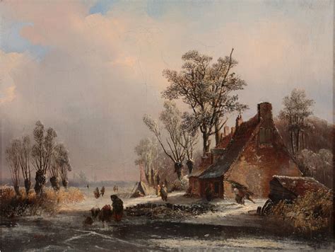 Johannes Mauritz Jansen Paintings For Sale Winter Landscape With A