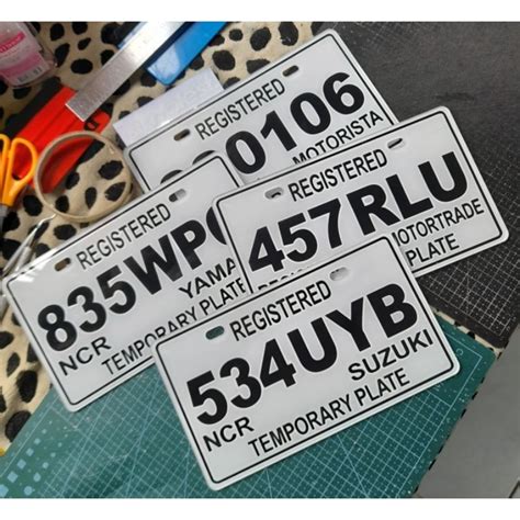 Temporary Plate For Mc Emc Lto Standard Shopee Philippines