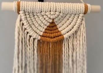 Art Collectibles Fiber Arts Semi Circlelunar Macrame Wall Hanging