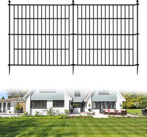 Xcel Fence ® Black Steel Anti Rust Fence Panel Flat End Pickets 6 5ft W X 5ft H