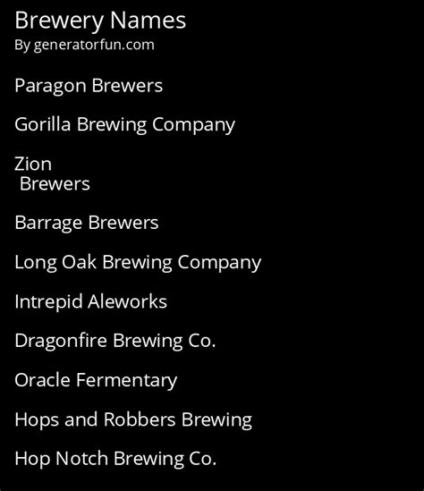 Brewery Name Generator - Generate a Random Brewery Name