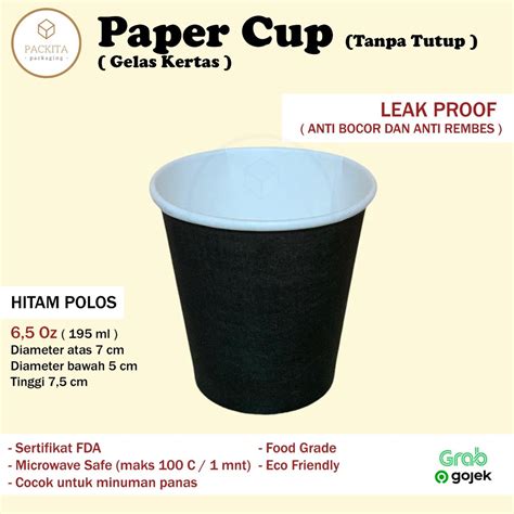 Jual Paper Hot Cup Black Oz Ml Dus Pcs Shopee Indonesia