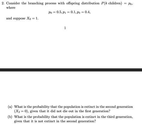 Solved Consider The Branching Process With Offspring Chegg