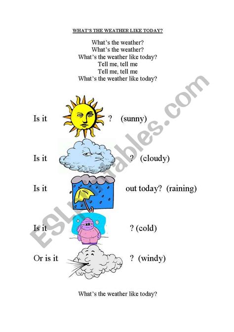 WEATHER SONG - ESL worksheet by anabelen