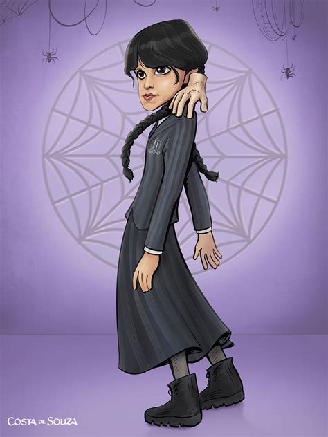 Wednesday Addams Netflix Illustration Costa De Souza