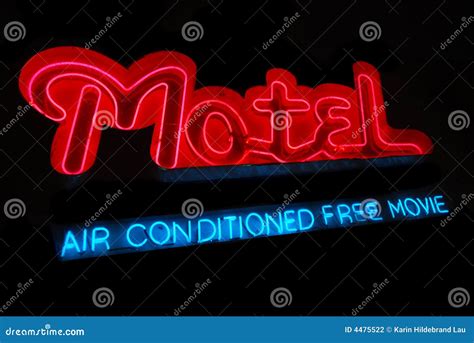 Motel Neon Sign stock photo. Image of neon, conditioning - 4475522