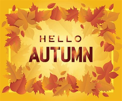 Premium Vector Hello Autumn Season Design Autumn Seasonal Template