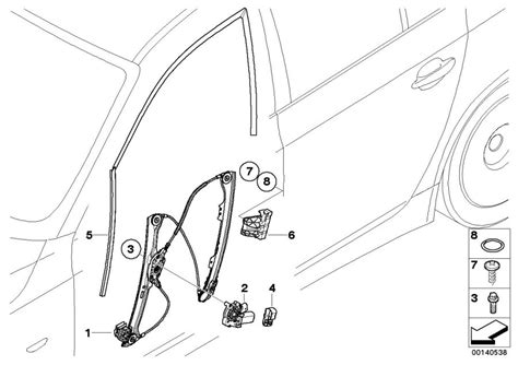 2008 Bmw 528i Sedan Front Left Window Guide Door Trim 51337033799