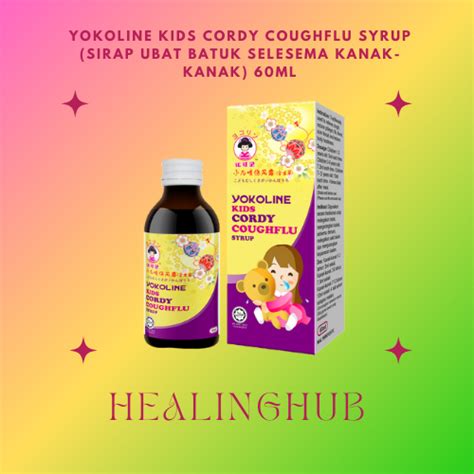 Yokoline Kids Cordy Coughflu Syrup Sirap Ubat Batuk Selesema Kanak