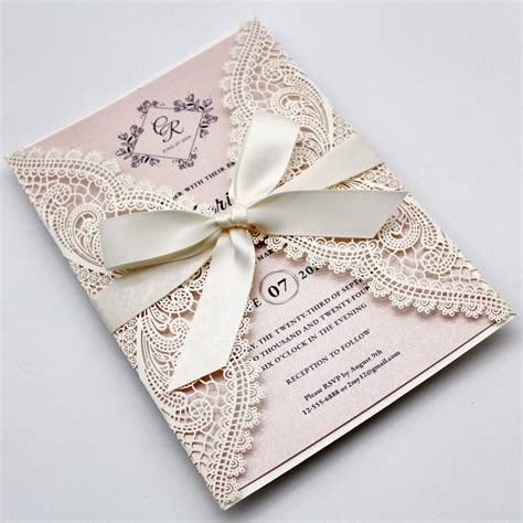 Buy Picky Bride Pack White Lace Laser Cut Wedding Invitations With