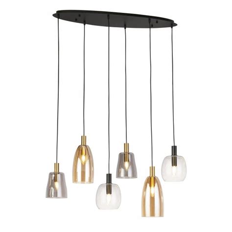 Searchlight Lighting Divine Light Multi Drop Pendant Black