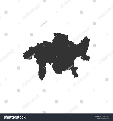 Map of Grisons canton. Silhouette map of Grisons - Royalty Free Stock ...