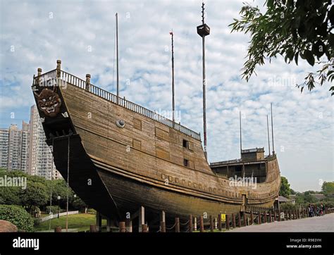 Zheng He Treasure Boat, full-size replica of ship used by the Chinese ...