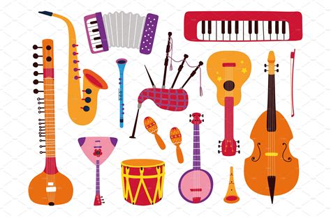 Cartoon Musical Instruments Masterbundles