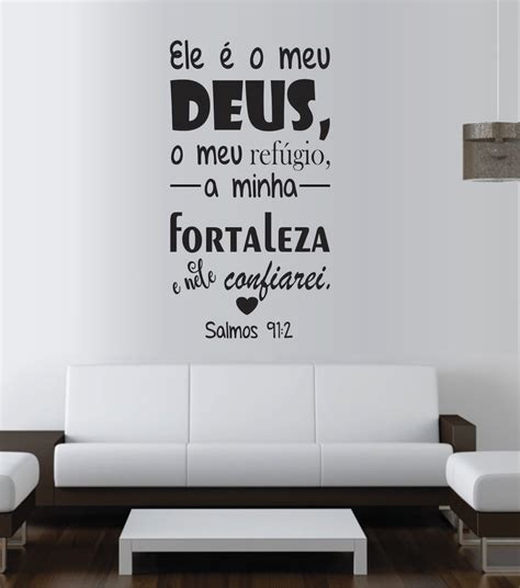 Adesivo De Parede Frase Salmo Ele O Meu Deus Elo