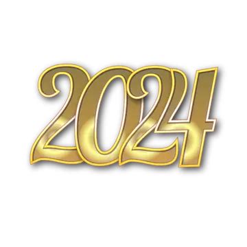 Bonne Année 2024 Doré 3d Vecteur PNG Bonne Année 2024 Doré 3d Bonne