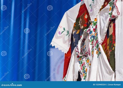 Detail of Traditional Folkloric Costume of Romanian Dancers. Folklore ...