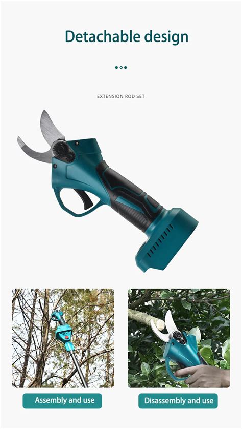 Telescopic Handle Cordless Tree Pruners Grafting Pruning Scissor High Branches Cutting Shears