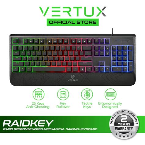 Vertux Raidkey Rapid Response Wired Mechanical Gaming Keyboard Shopee